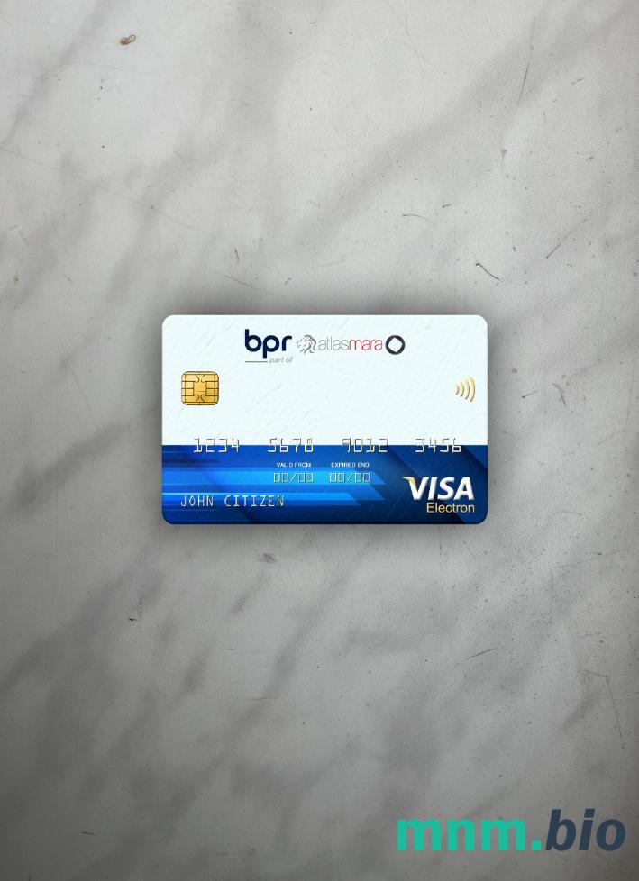 Rwanda BPR bank visa karta elektronowa wygląd fotograficzny skan PSD + zdjęcie